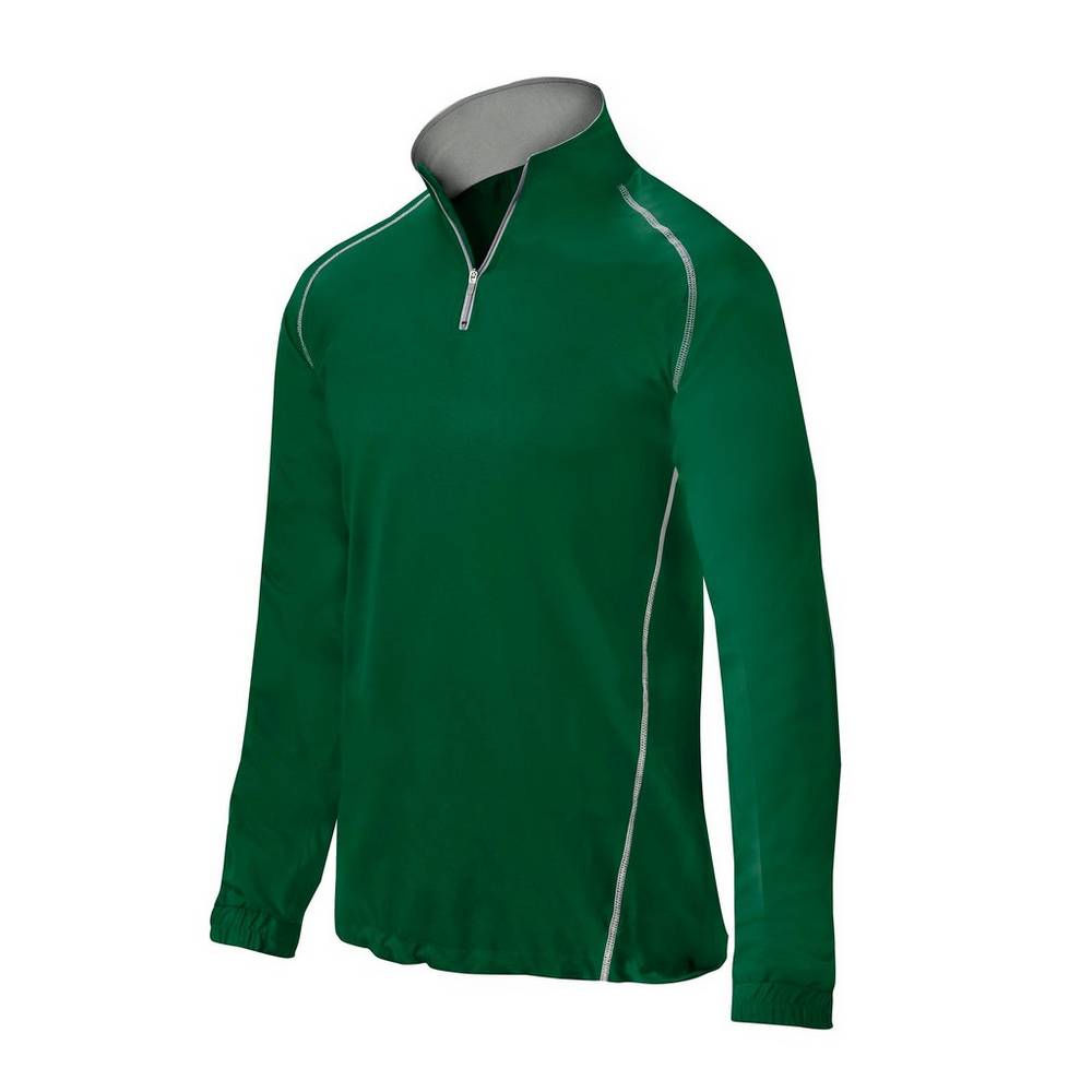 Panske Bundy Mizuno Comp 1/4 Zip Batting Zelene Vypredaj JYWC78309